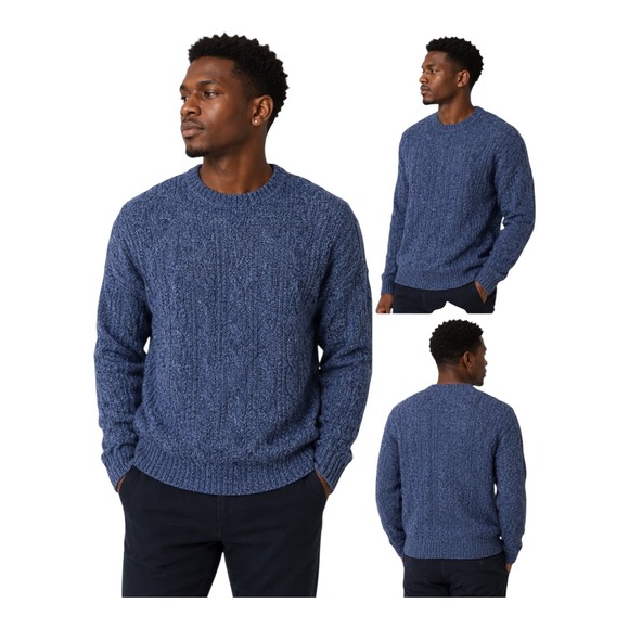 Woolrich Other - Vintage Woolrich 100% Pure Wool Cable Knit Sweater Men M Blue Fisherman Crewneck